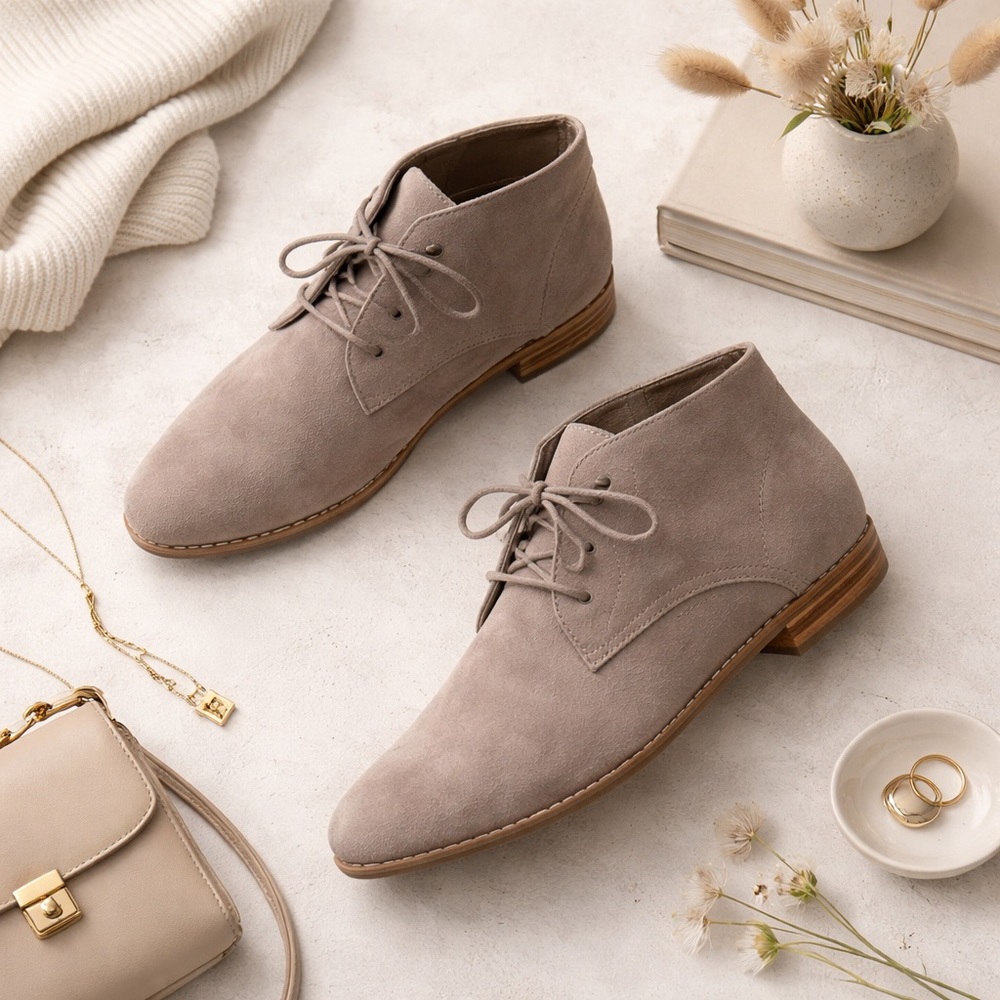 Franco Sarto Lace-Up Boots in Light Taupe